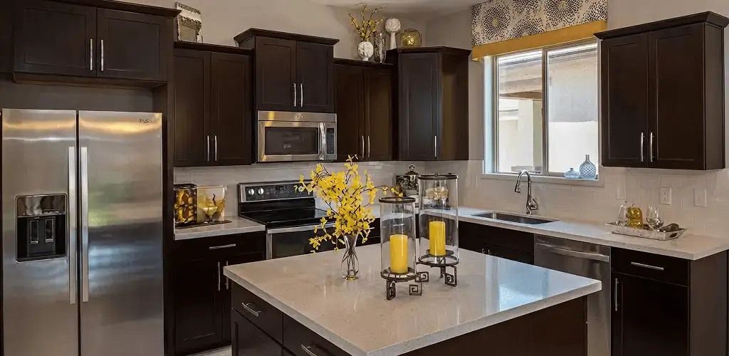 Cabinet painting results with freshly painted kitchen cabinets in Stockton, CA