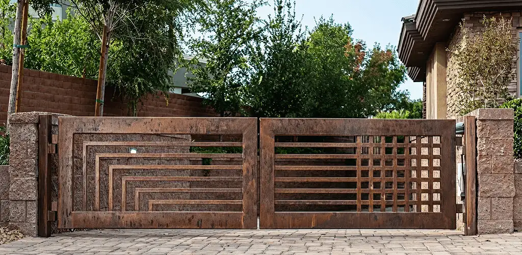 Custom driveway gate installation for a home entrance in Stockton, CA