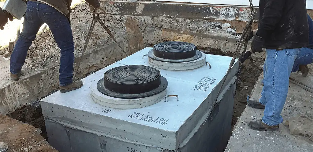 Grease trap installation for a commercial property drainage system in Stockton, CA
