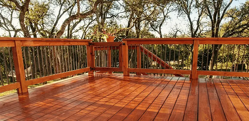Deck sealing results with a freshly sealed wood deck in Stockton, CA